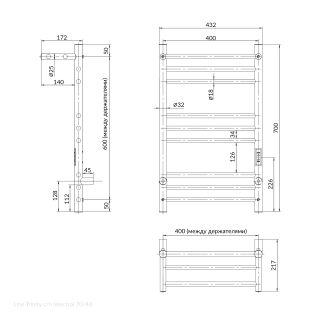 Полотенцесушитель электрический Indigo Line Trinity LСLTE70-40PRt с полкой 70x40 см хром